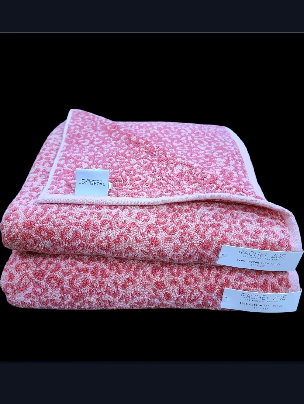 8pc Rachel Zoe Pink Leopard Cheetah Animal Print Bath Hand Washcloth Towel Set